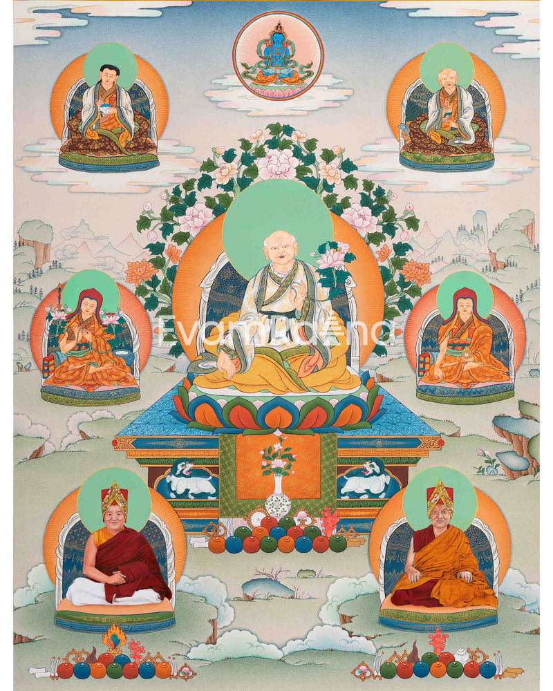 Enlighten Your Space with Hand-Painted Sakya Master Thangka Art