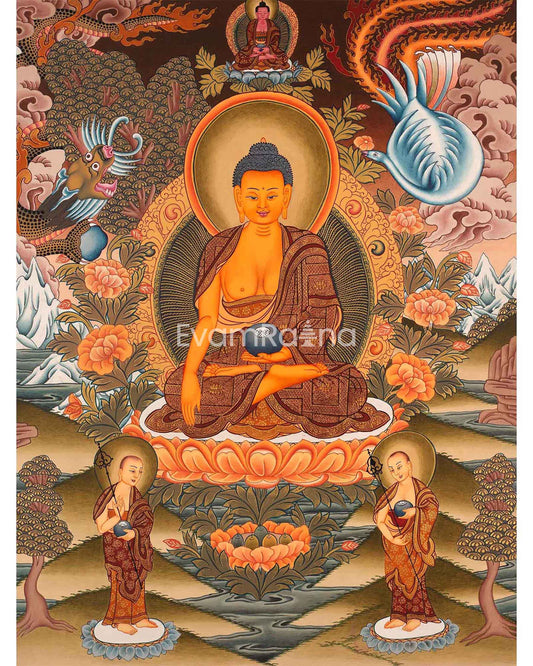 Sakyamuni Buddha Handmade Tibetan Thangka