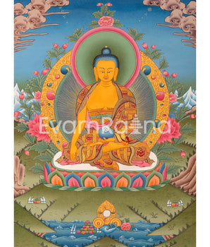 Original Hand-Painted Sakyamuni Buddha Thangka