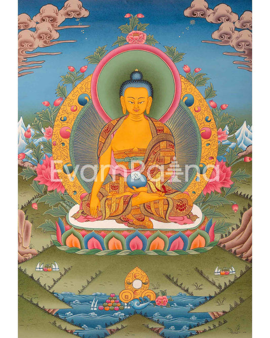 Original Hand-Painted Sakyamuni Buddha Thangka