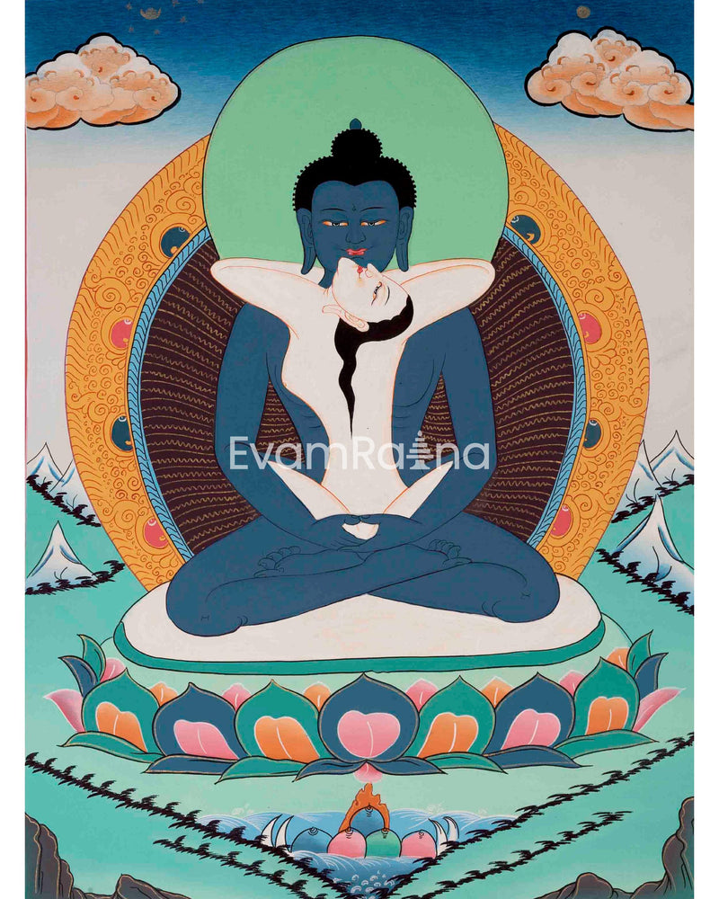 Samantabhadra Buddha Shakti | Wall Hanging Yoga Meditation Canvas Art