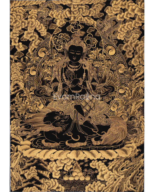 Black and Gold Bodhisattva Samantabhadra