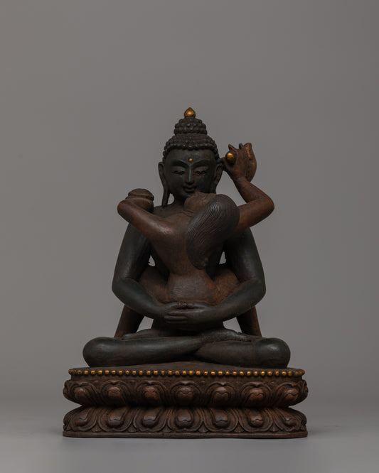 Hand-Carved Samantabhadra Statue&nbsp;