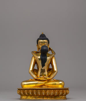 Handcrafted Samantabhadra Statue with Consort in Gold-Plated
