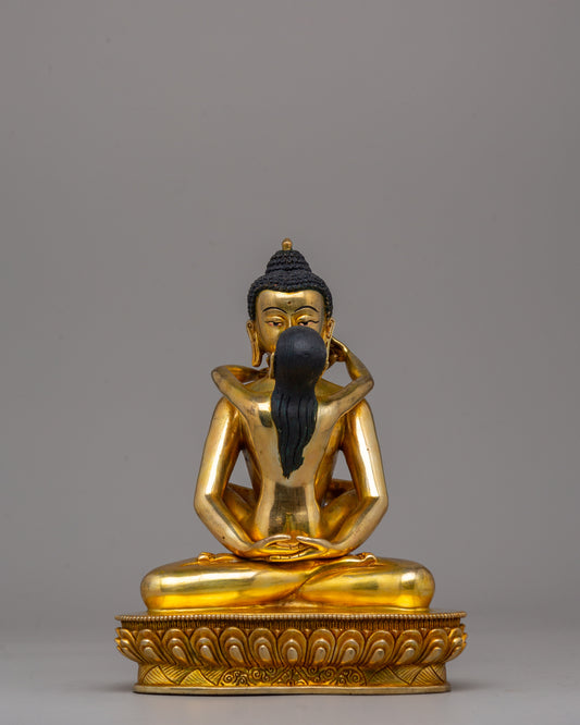 Handcrafted Samantabhadra Statue with Consort in Gold-Plated