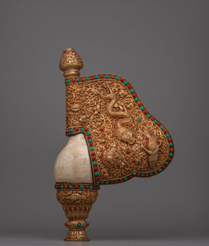 Exquisite Tibetan Ritual Conch 