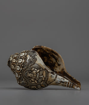 Handcarved Buddhist Sankha Shell
