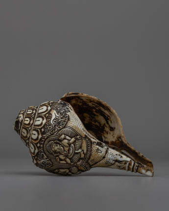 Handcarved Buddhist Sankha Shell