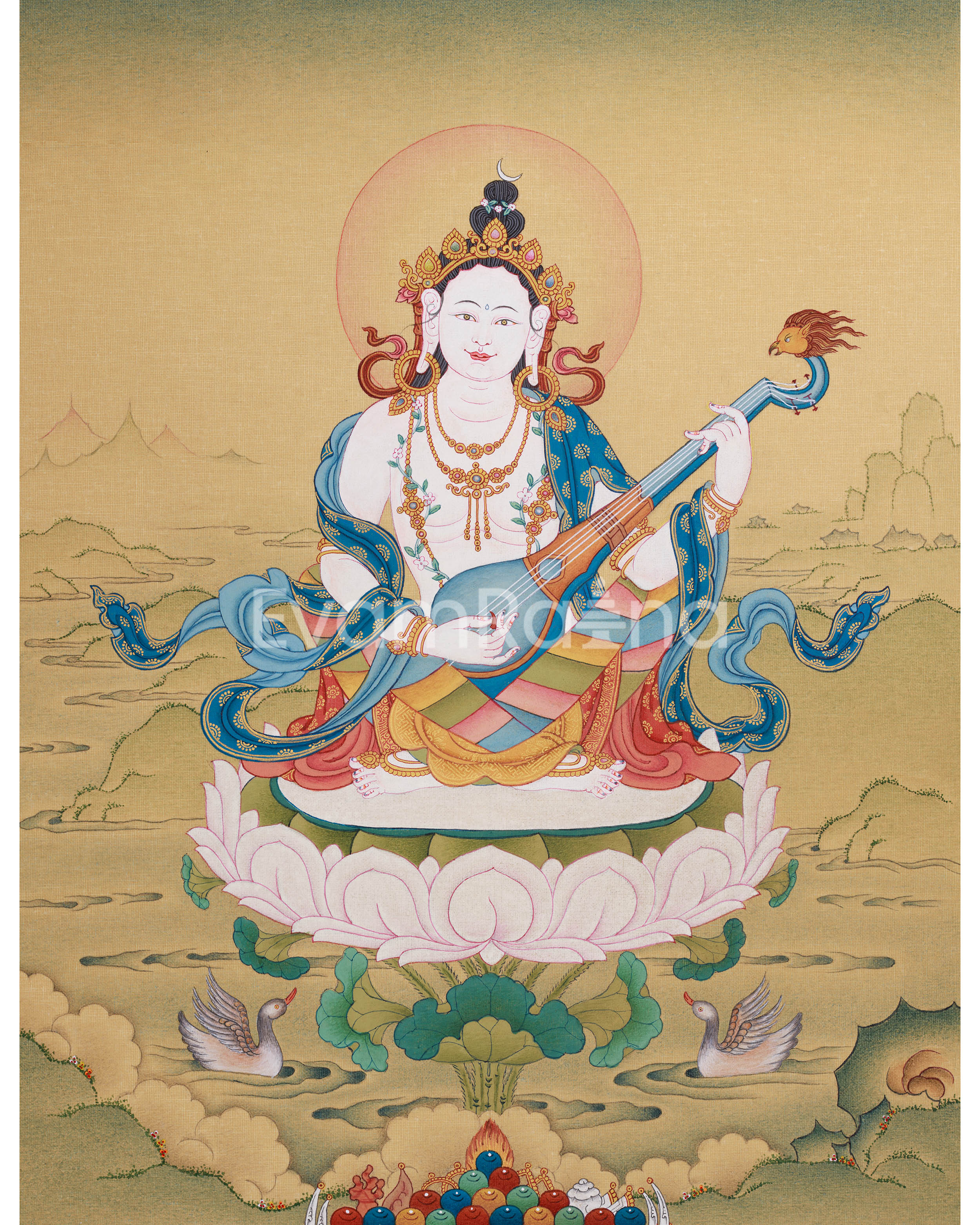 Mother Saraswati Thangka 