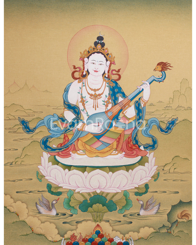 Mother Saraswati Thangka 