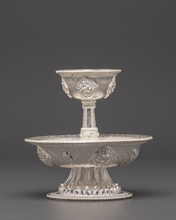 Himalayan Buddhist Serkyem Offering Set | Tibetan Ritual Offering Vessel