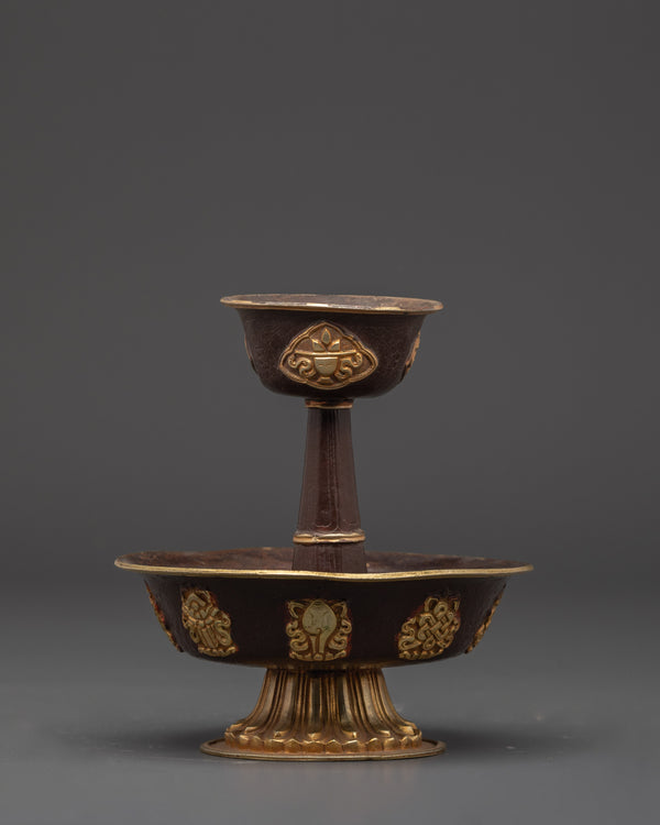 Handmade Buddhist Serkyem Set | Traditional Offering Vessel for Dharma Practices