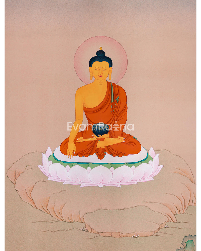 Hand-Painted Gautam Buddha Thangka 