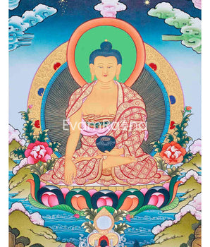 Original Hand-Painted Shakyamuni Buddha Wall Hanging | Positive Art for Home