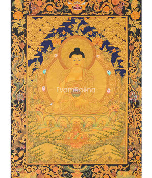 Shakyamuni Buddha Gold Thangka