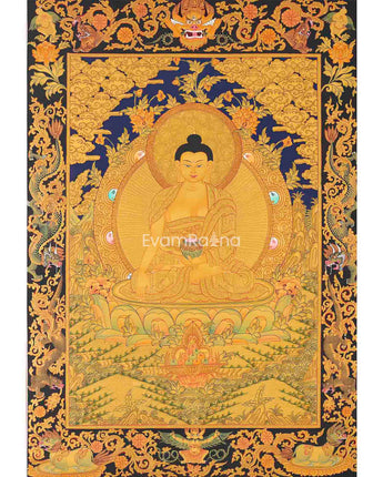 Shakyamuni Buddha Gold Thangka