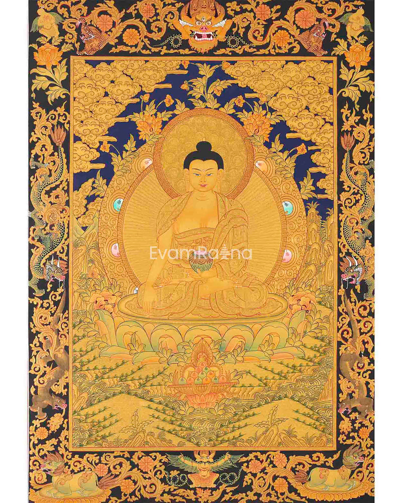 Shakyamuni Buddha Gold Thangka