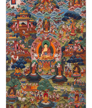 Shakyamuni Buddha Story Nepali Painting Print