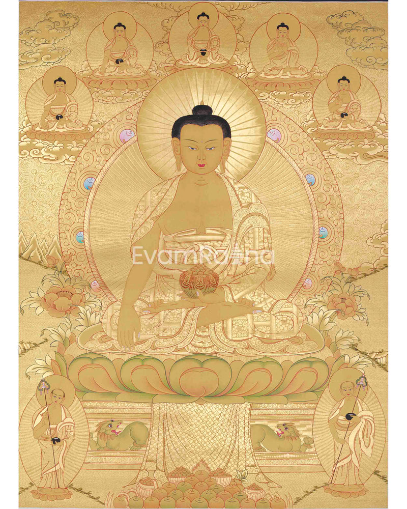 Hand-Painted Shakyamuni Buddha In Gold Style 