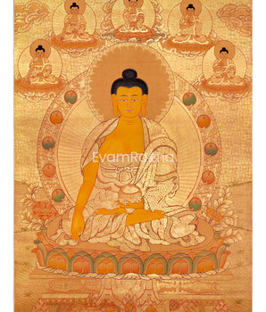Gold Style Shakyamuni Buddha Thangka