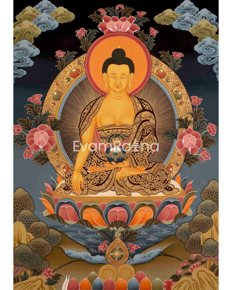 Shakyamuni Buddha Thangka Art | Tibetan Buddhist Religious Painting