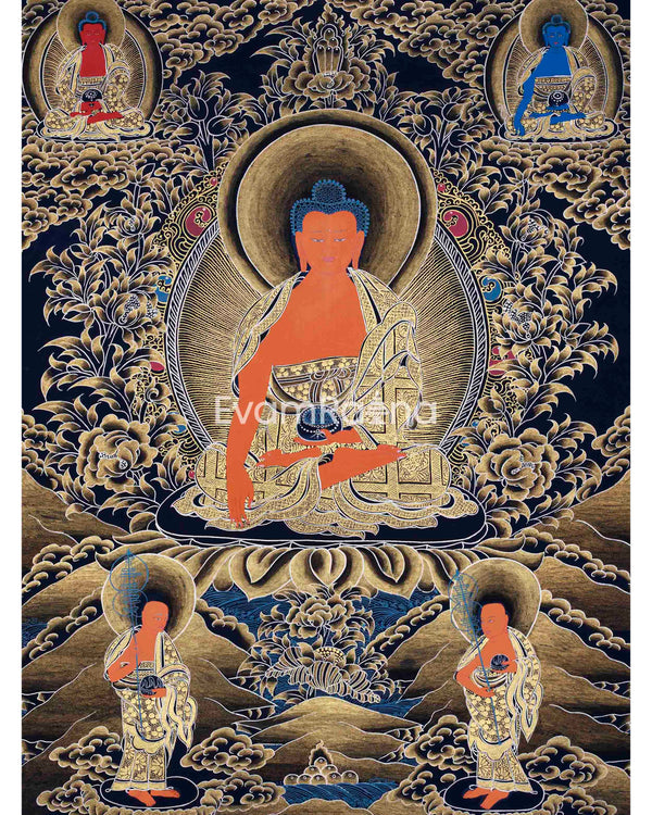 Shakyamuni Buddha With Amitabha and Medicine Buddha |