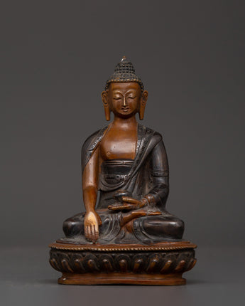 Beautiful Oxidized Copper Shakyamuni Buddha