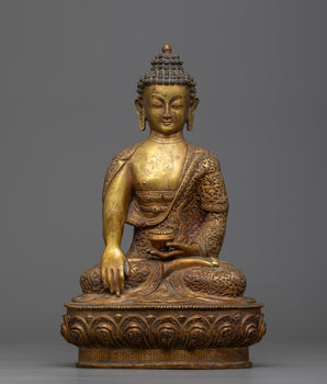 Gold Plated Shakyamuni Buddha Statue