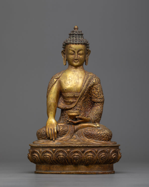 Gold Plated Shakyamuni Buddha Statue