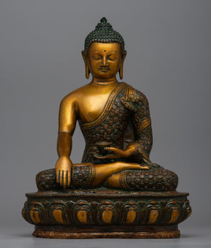 Shakyamuni Buddha Brass Statue 