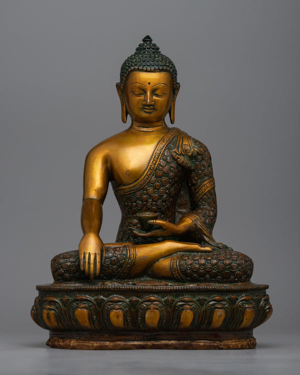 Shakyamuni Buddha Brass Statue 
