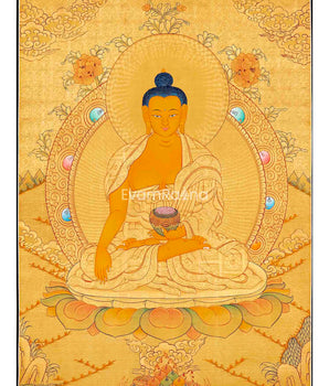 Full Gold Style Shakyamuni Buddha Thangka Painting