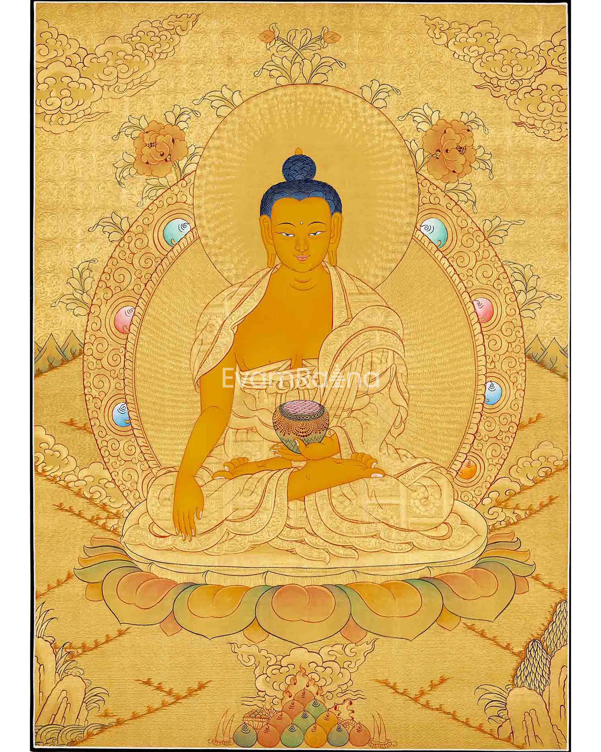 Full Gold Style Shakyamuni Buddha Thangka Painting