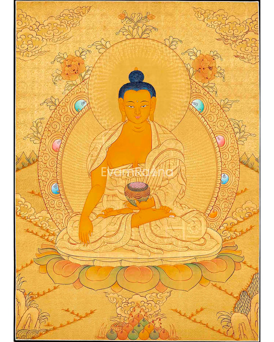 Full Gold Style Shakyamuni Buddha Thangka Painting