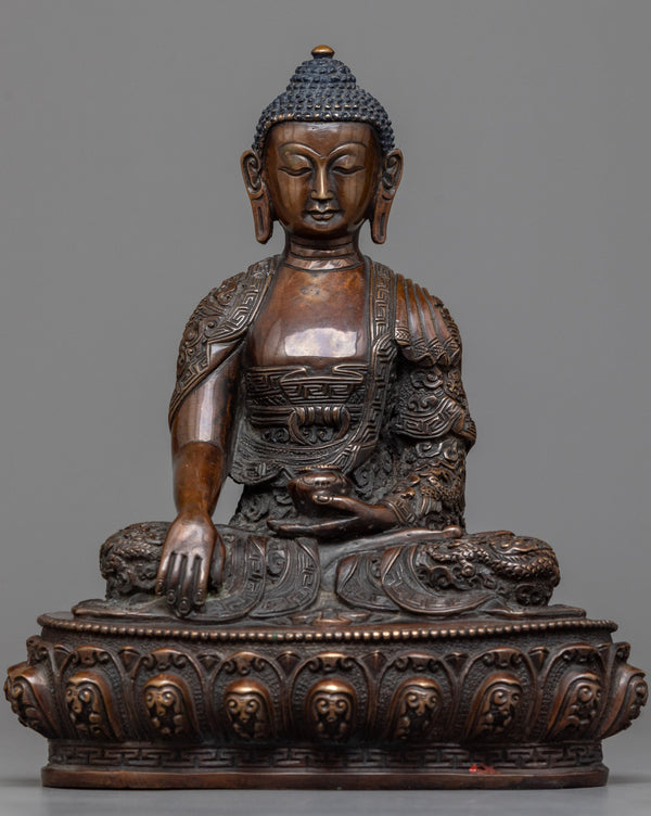 Oxidized Shakyamuni Buddha Statue