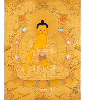 Full Gold Style Shakyamuni Buddha Thangka