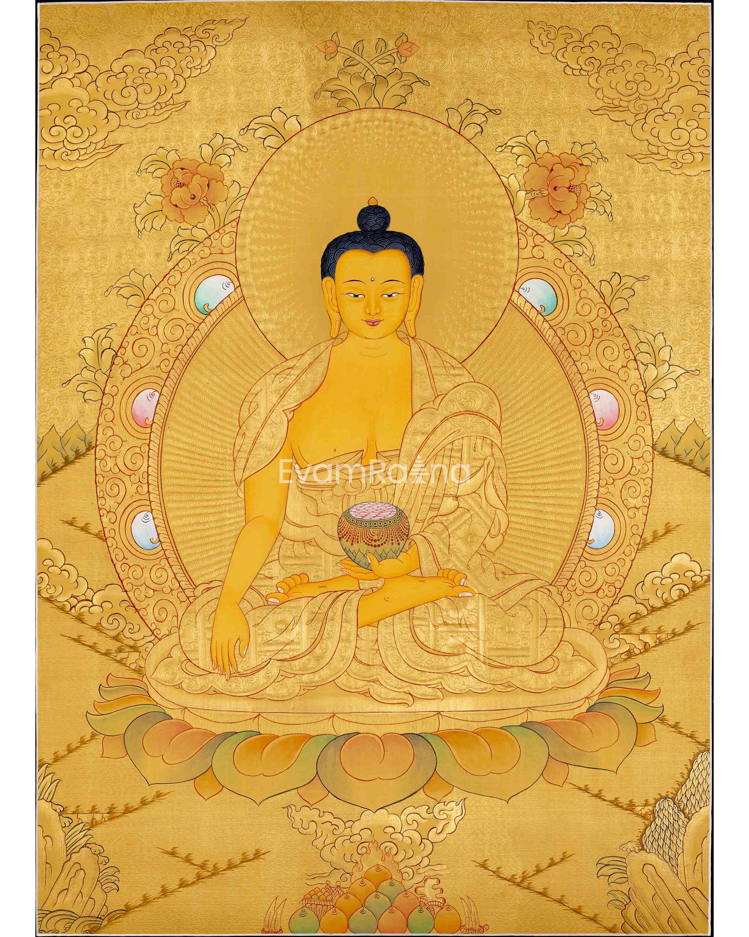 Full Gold Style Shakyamuni Buddha Thangka