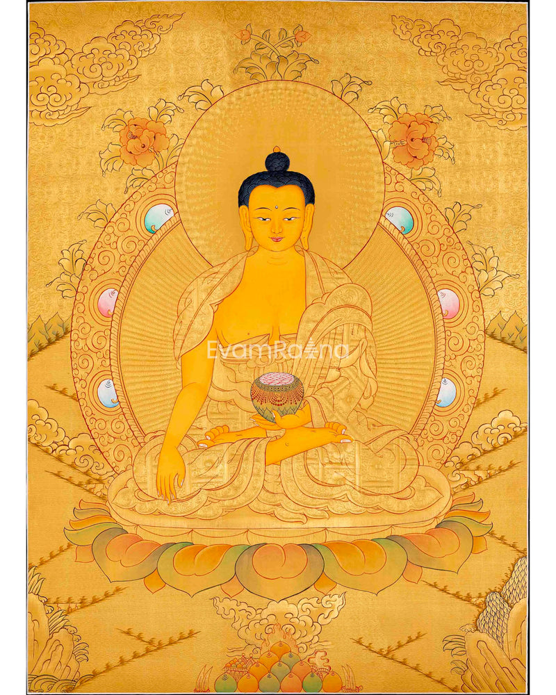 Full Gold Style Shakyamuni Buddha Thangka