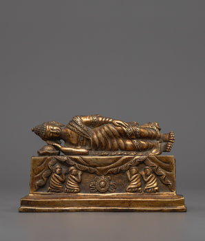 Sleeping Buddha Antique Gold Plated Statue