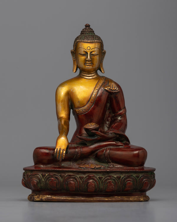 Scared Brass Shakyamuni Buddha Statue