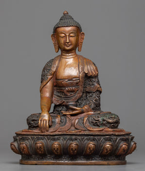 Oxidized Shakyamuni Buddha Statue