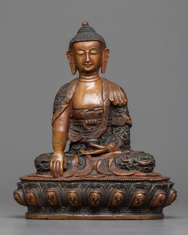 Oxidized Shakyamuni Buddha Statue