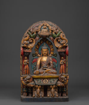Hand carved Meditation Shakyamuni Buddha figurine