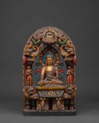 Hand carved Meditation Shakyamuni Buddha figurine