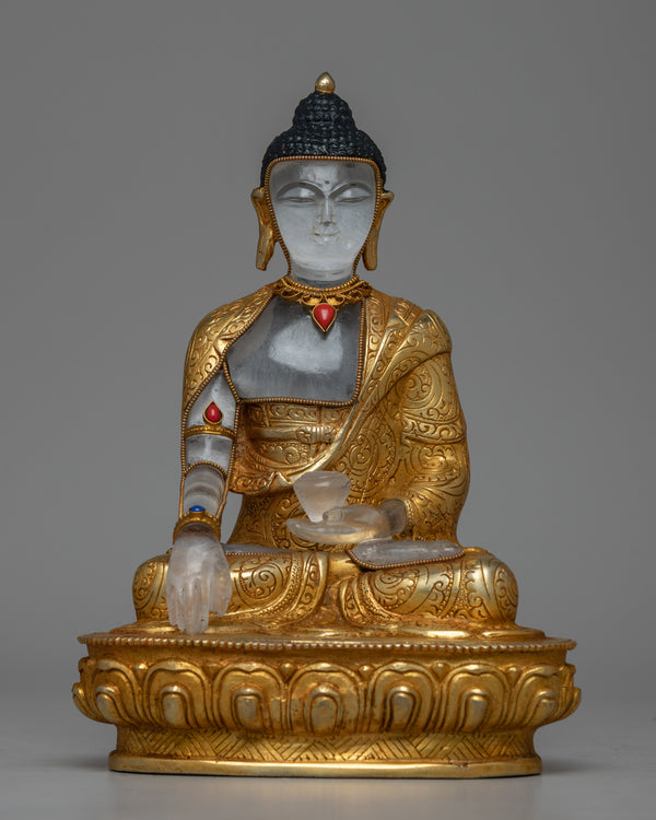 Crystal Copper Shakyamuni Buddha Statue