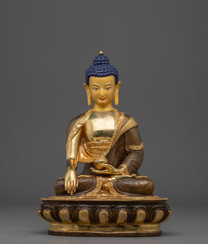 Fire Gold Plated Shakyamuni Buddha | Meditation, Peace & Spiritual Blessings