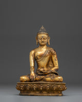 Copper Gold Plated Shakyamuni Buddha Statue