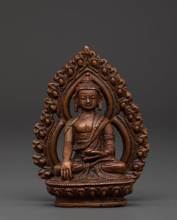 Shakyamuni buddha seated on lotus moon disc
