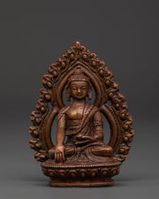 Shakyamuni buddha seated on lotus moon disc