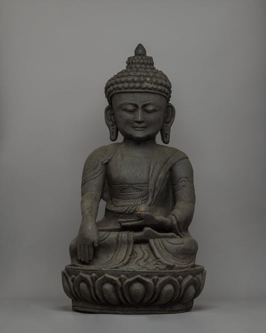 Wooden Shakyamuni Buddha Statue